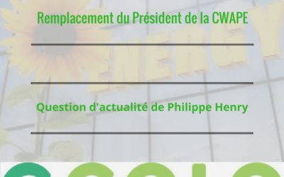 Philippe Henry s’inquiète du remplacement du Président de la CWAPE