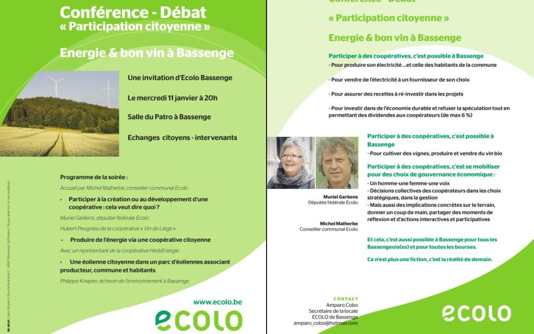 Conférence-débat sur la participation dans les coopératives citoyennes