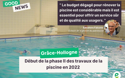 Grâce-Hollogne : La phase II de la rénovation de la piscine débutera en 2022